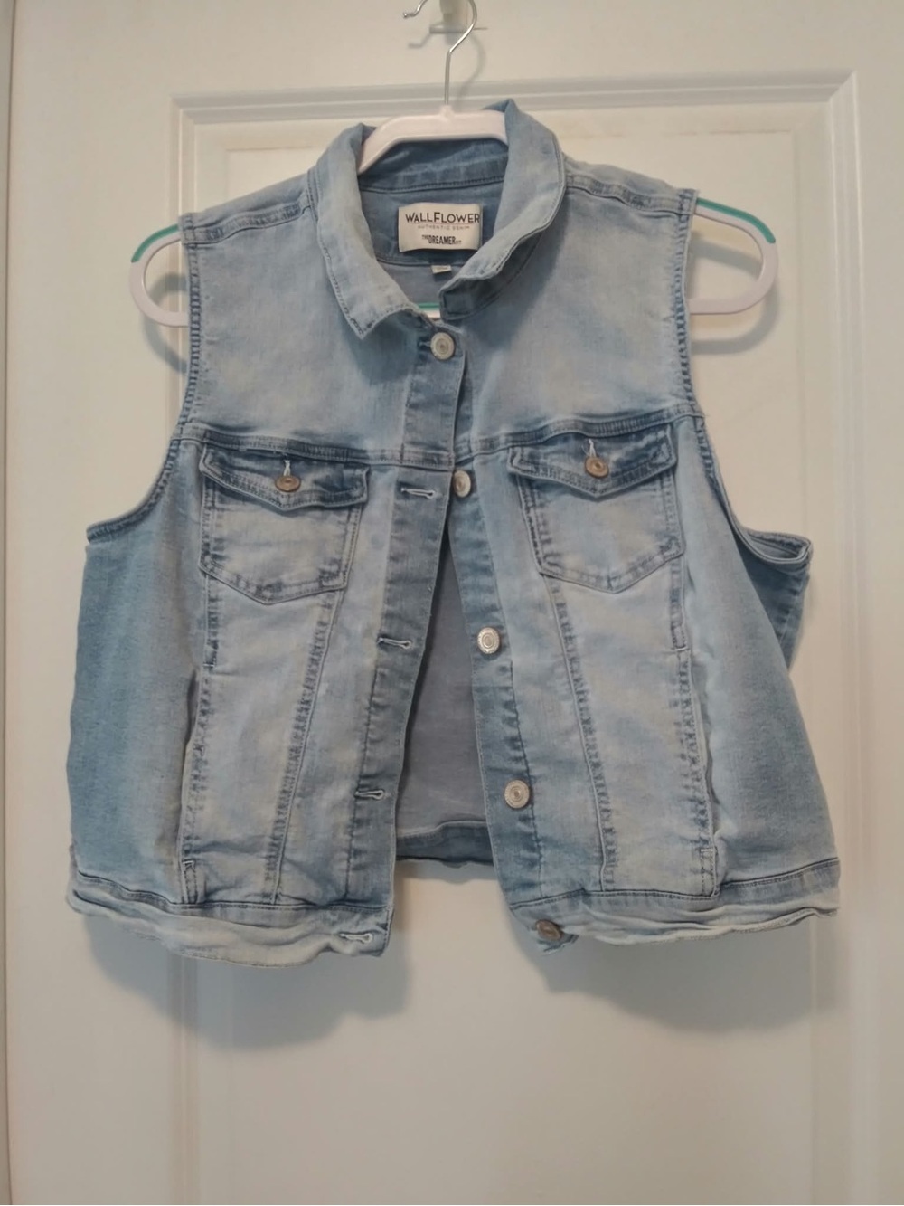 Wallflower Light Blue Denim Sleeveless Vest